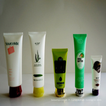 Tube en plastique cosmétique transparent, Tube cosmétique en plastique PE, autour de l’empaquetage cosmétique de Tube avec bouchon Flip